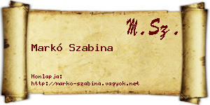 Markó Szabina névjegykártya